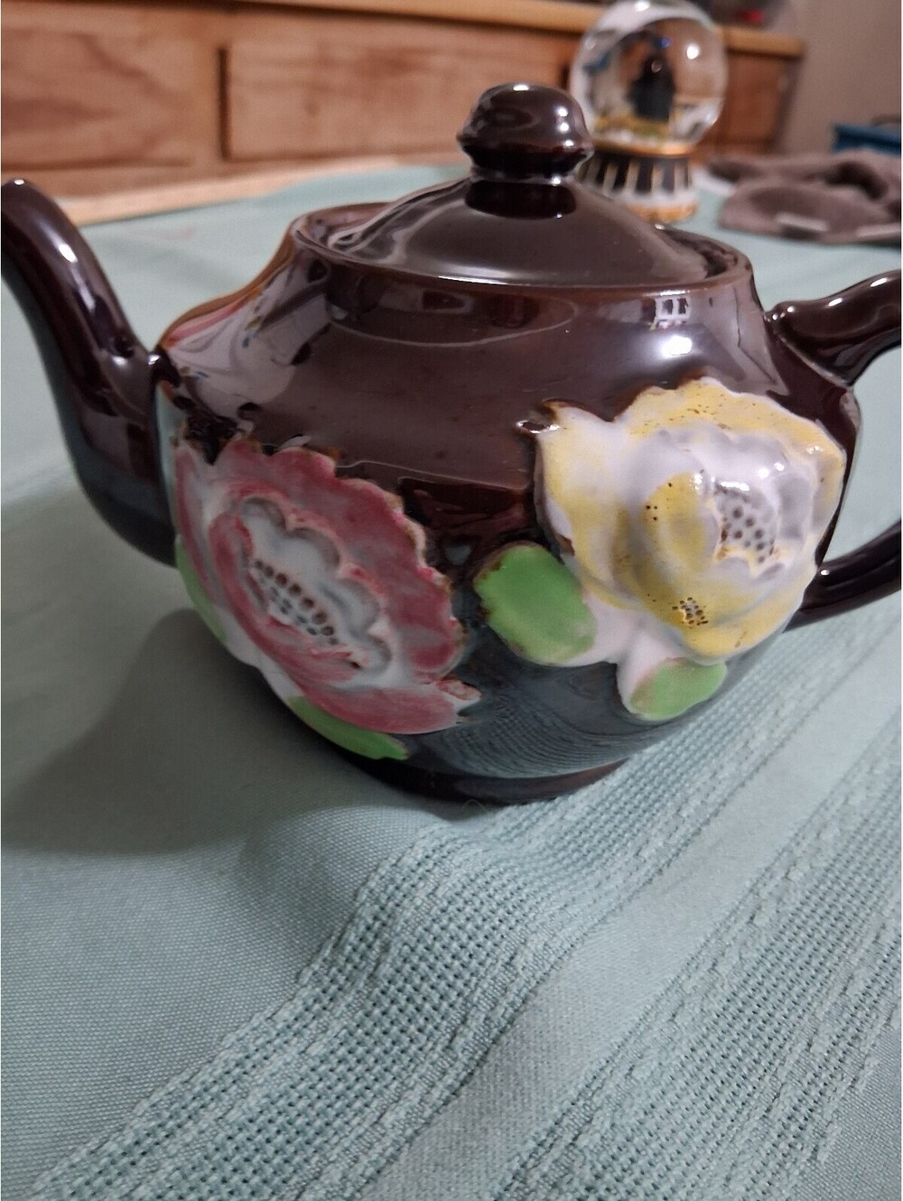 Vintage Ceramic Teapot with Floral Design Made in Occupied Japan